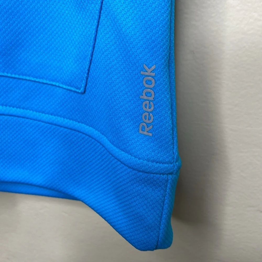 REEBOK Boys Mesh Hoodie Tank Top Caribbean Blue Speedwick Fabric Casual Medium
